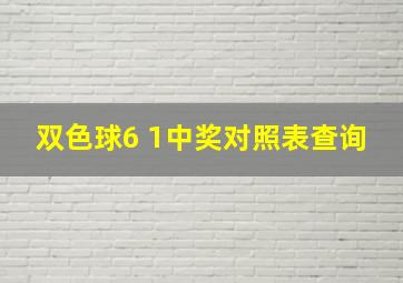 双色球6 1中奖对照表查询